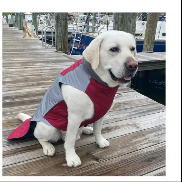 NWT $45 BAYDOG GLACIER BAY WINTER FALL DOG COAT JACKET VEST Red Gray XS - Picture 1 of 3